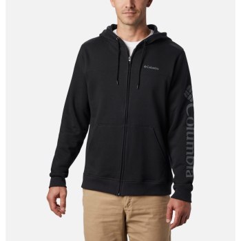 Columbia Muške Majice S Kapuljačom - Logo Full Zip Fleece Crne Sive | GPEU-54298